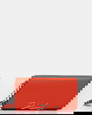 Karl Lagerfeld poșetă de piele K/SIGNATURE culoarea portocaliu, B1W32037