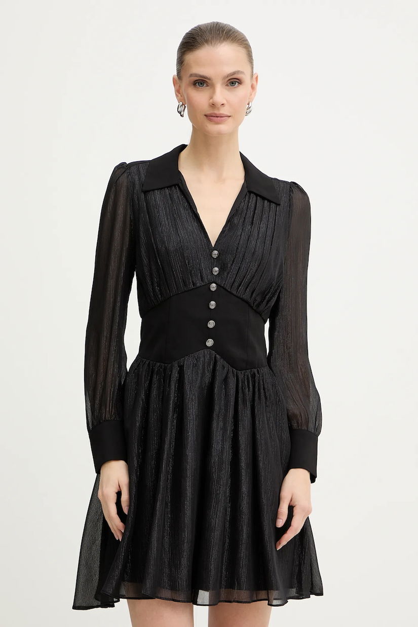 Morgan rochie culoarea negru, mini, evazați, ROPLAM