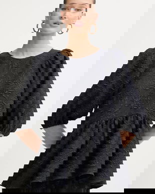 Stine Goya bluză culoarea bleumarin, cu imprimeu, SG-PS26-T065-2458