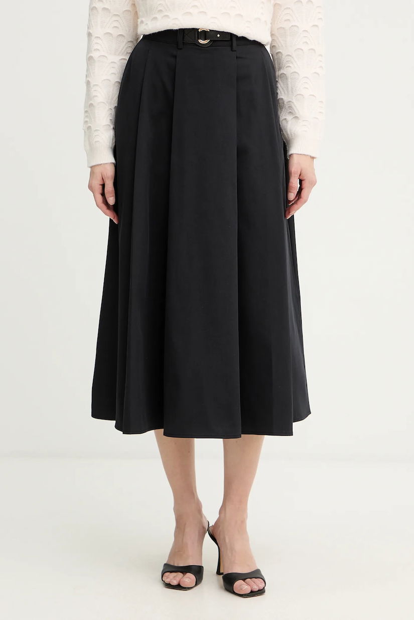 Morgan fustă culoarea negru, midi, evazați, JOKER.F