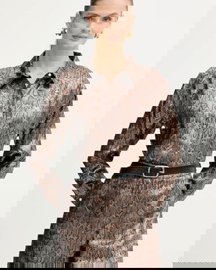 Morgan cămașă culoarea maro, cu guler clasic, relaxed, CEBIL.F