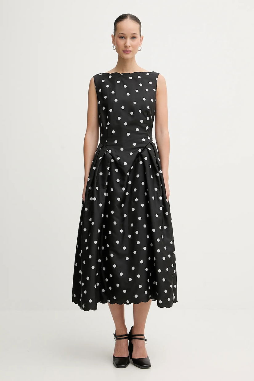 Stine Goya rochie culoarea negru, midi, evazați, SG-PS26-D199-2451