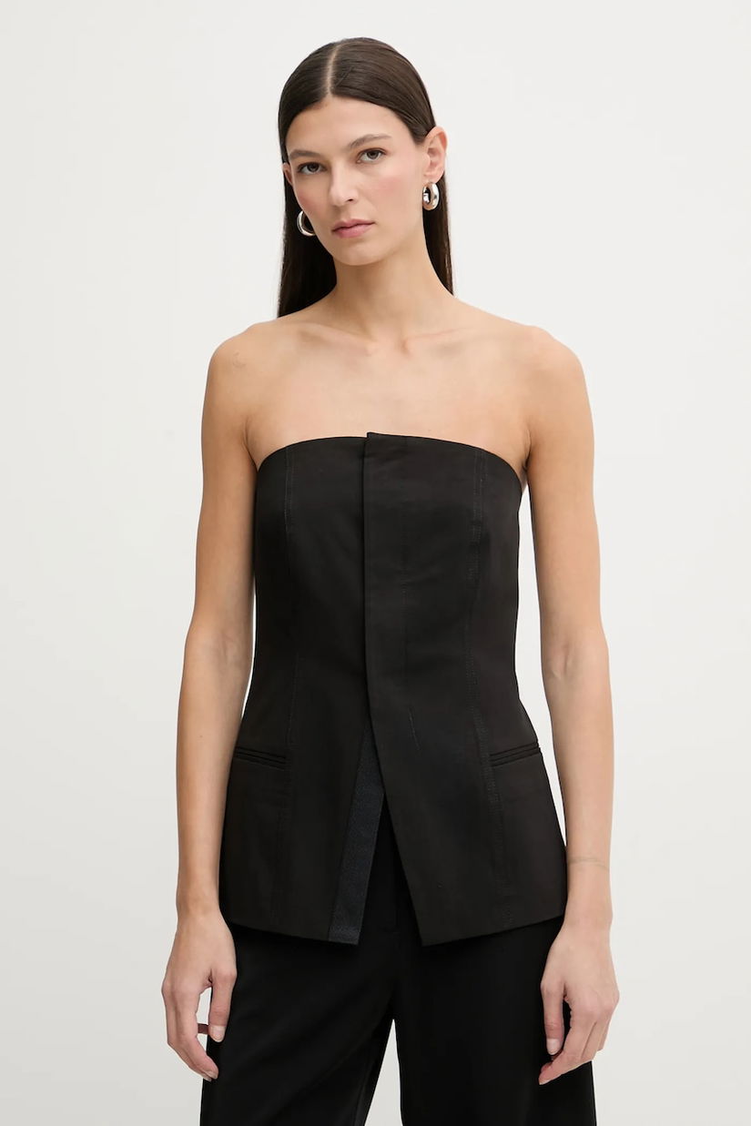 G-Star bluză din amestec de lână culoarea negru, uni, D27755.E068