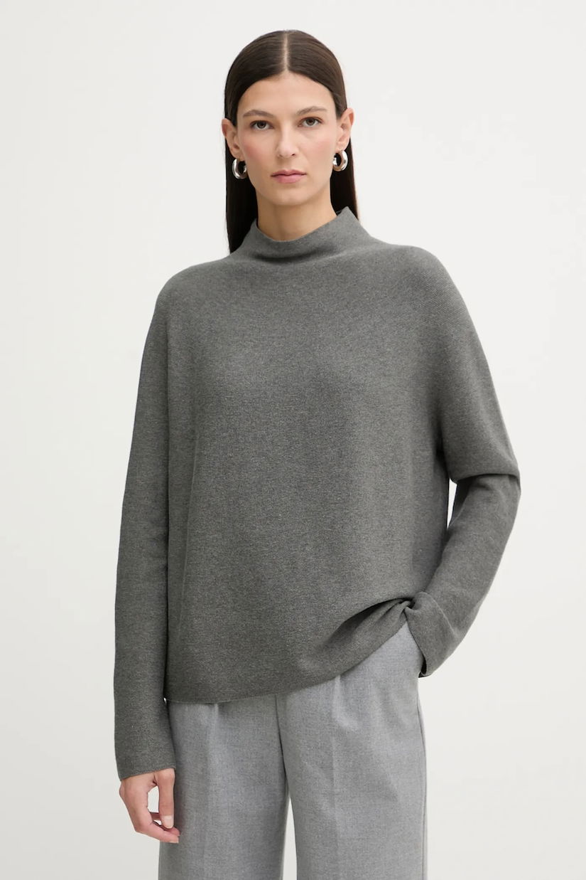 Marc O'Polo pulover de bumbac culoarea gri, light, cu turtleneck, 600600660271