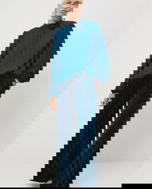 Medicine pantaloni culoarea verde, lat, medium waist