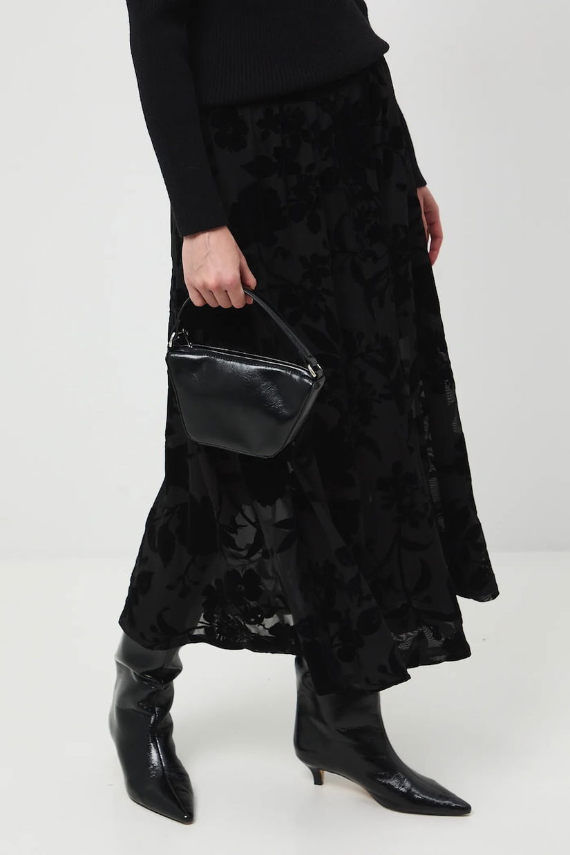 Medicine fusta culoarea negru, maxi, evazati