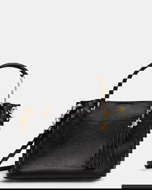 Answear.LAB geantă de mână din piele culoare neagră