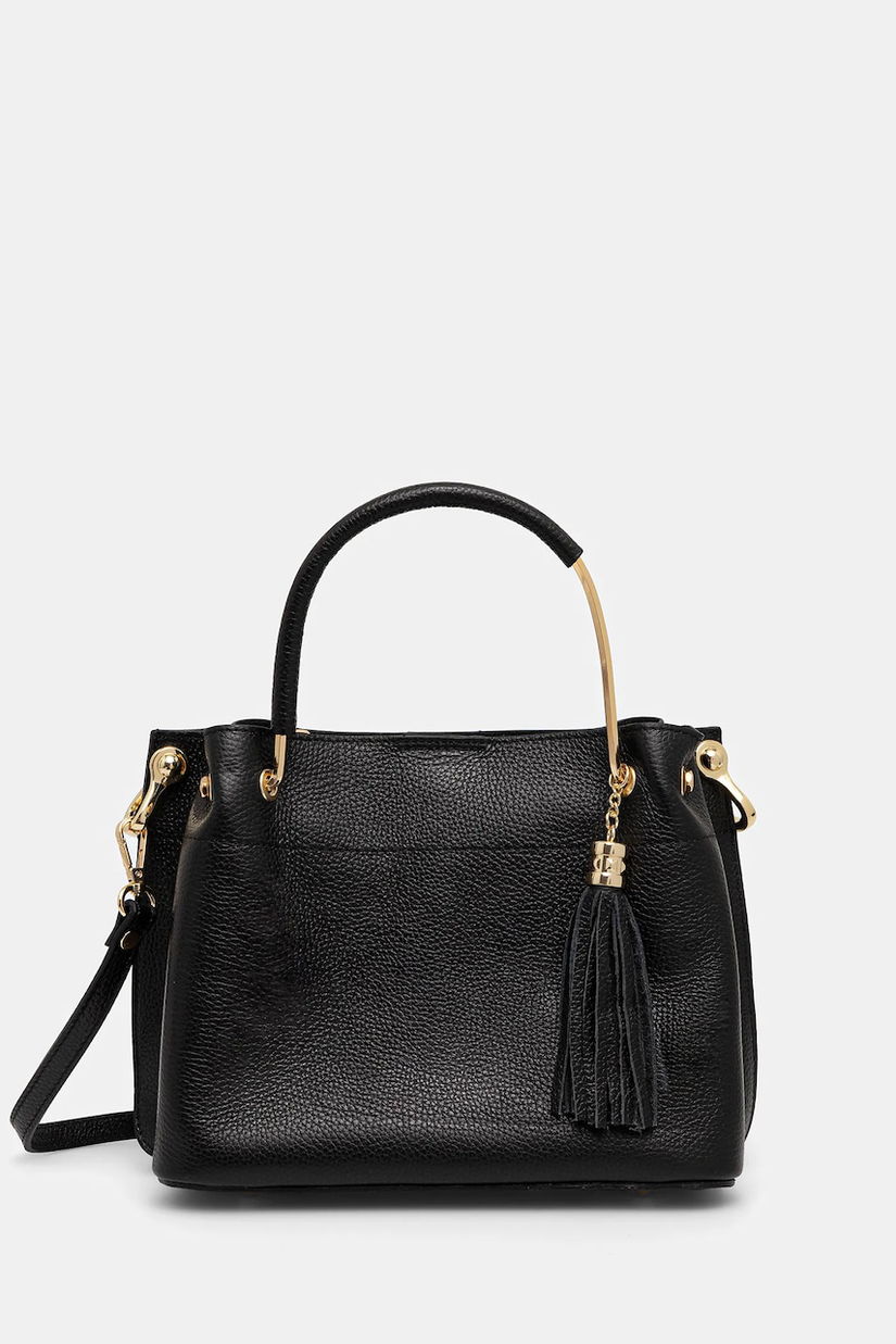 Answear.LAB geantă de mână din piele culoare neagră