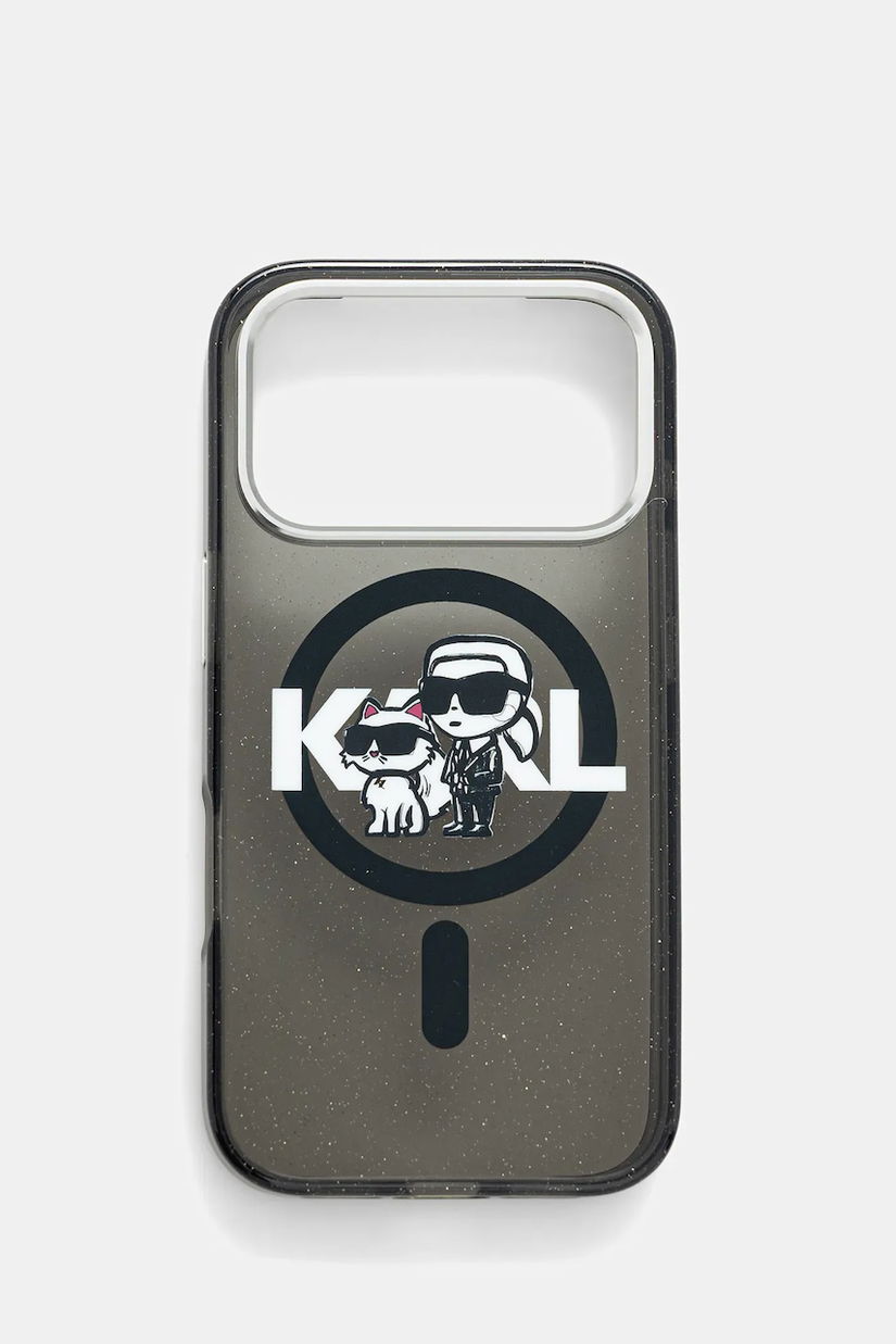 Karl Lagerfeld husă pentru telefon iPhone 17 Pro culoarea negru, KLHMP17LHGKCGKBK