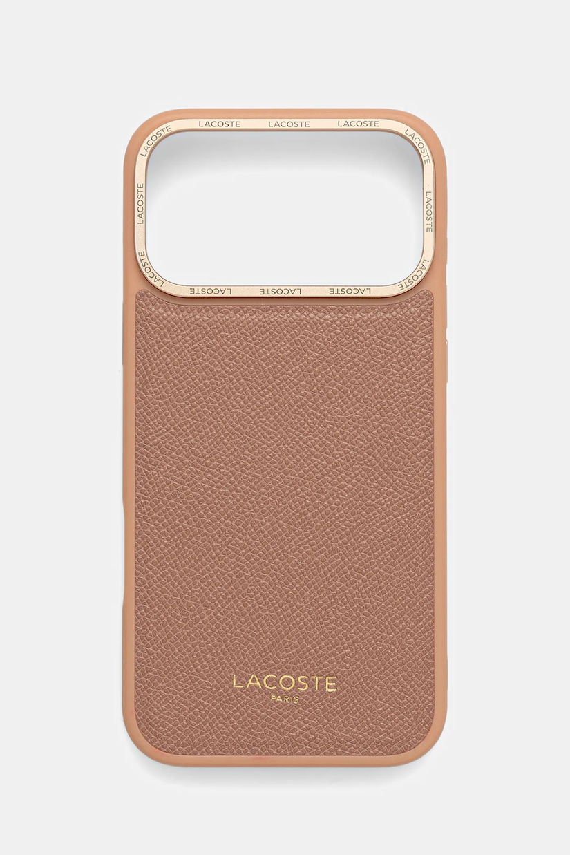 Lacoste husă pentru telefon iPhone 17 Pro Max culoarea maro, LCHMP17XPCEGP
