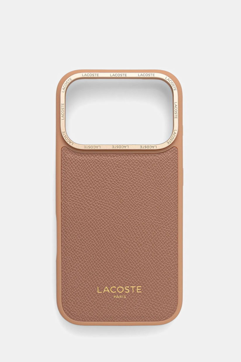 Lacoste husă pentru telefon iPhone 17 Pro culoarea maro, LCHMP17LPCEGP