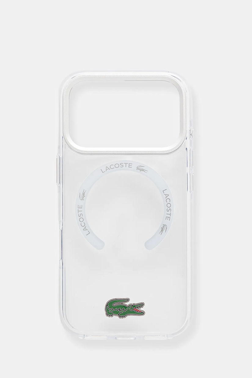 Lacoste husă pentru telefon iPhone 17 Pro culoarea transparent, LCHMP17LUGTEH