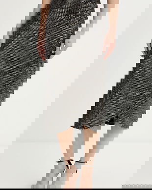 Morgan fustă culoarea negru, midi, drept, JOLIVIA