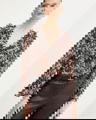 Morgan cămașă culoarea maro, regular, CLEOL.F