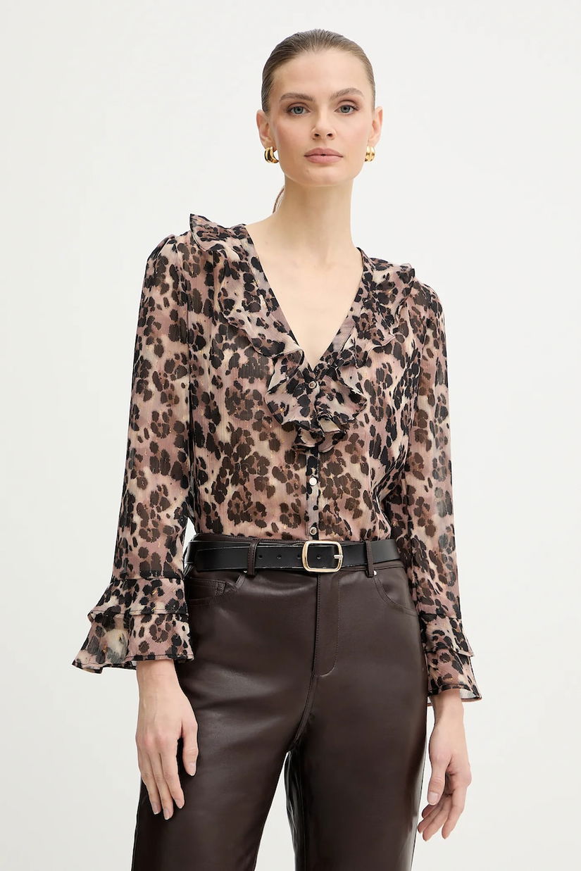 Morgan cămașă culoarea maro, regular, CLEOL.F