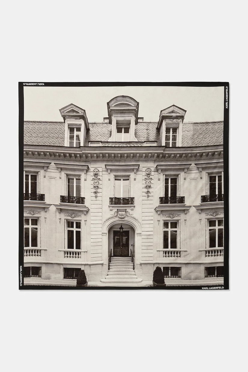 Karl Lagerfeld eșarfă de mătase RSG MAISON culoarea negru, cu imprimeu, A4W33138