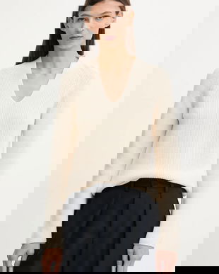 Marc O'Polo pulover de bumbac culoarea bej, 600605960323