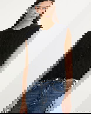 Marc O'Polo vestă din amestec de lână culoarea bleumarin, 600609065023