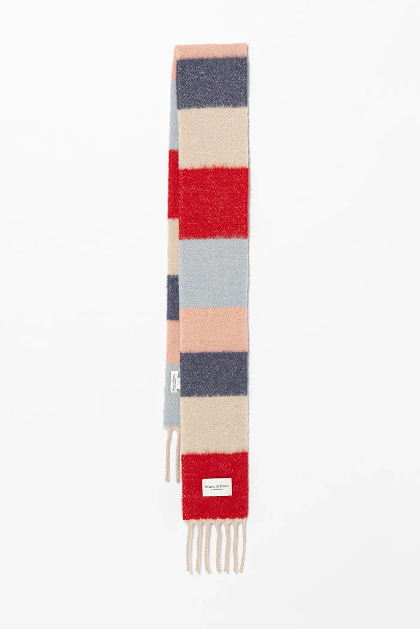 Marc O'Polo eșarfă cu lână culoarea bej, cu imprimeu, 600803002053