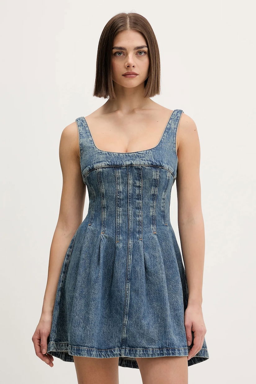 Tommy Jeans rochie jeans mini, evazați, DW0DW22001