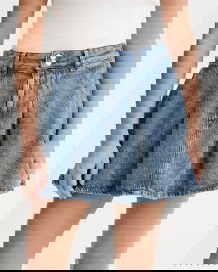 Tommy Jeans fustă din bumbac mini, evazați, DW0DW21992