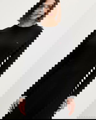 Tommy Jeans rochie culoarea negru, mini, evazați, DW0DW21916