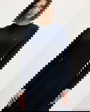 Tommy Jeans rochie culoarea bleumarin, mini, evazați, DW0DW21916