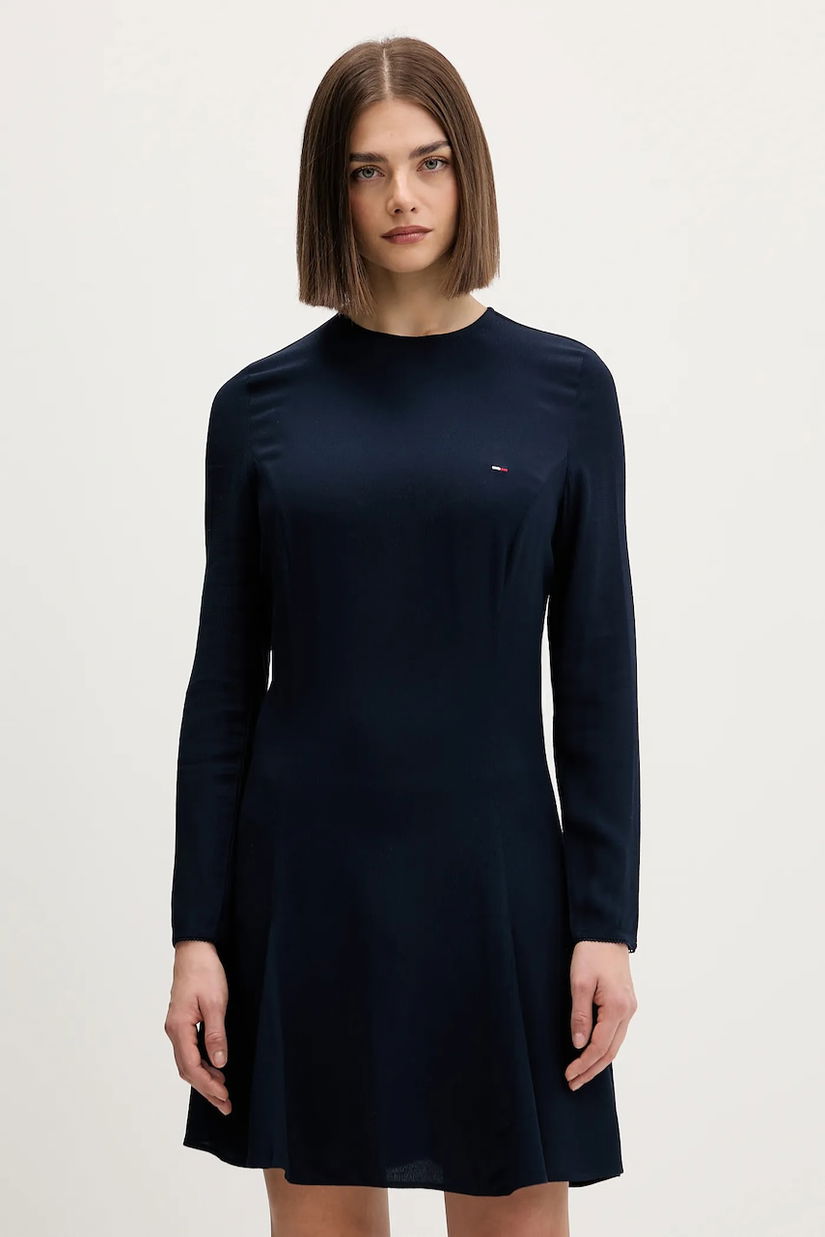 Tommy Jeans rochie culoarea bleumarin, mini, evazați, DW0DW21916