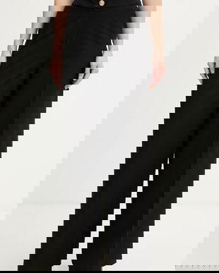 Morgan pantaloni culoarea negru, drept, high waist, PIE.F