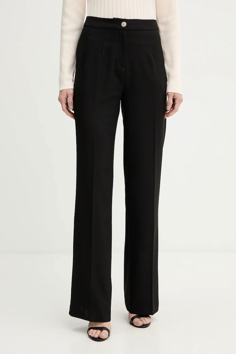 Morgan pantaloni culoarea negru, drept, high waist, PSUZO.F