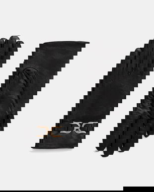 Morgan mănuși de piele culoarea negru, 5GBOBI