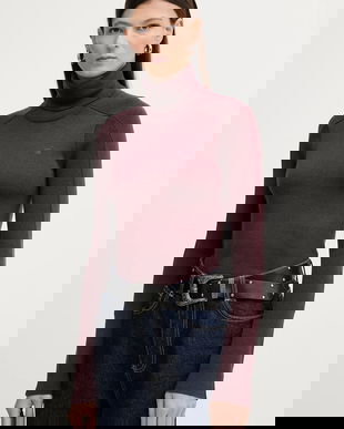 G-Star pulover de lână culoarea bordo, light, cu guler, D27713.B692