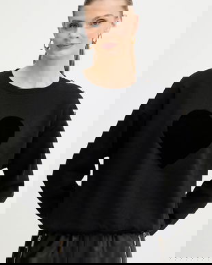 Morgan bluză culoarea negru, cu imprimeu, TDELOU