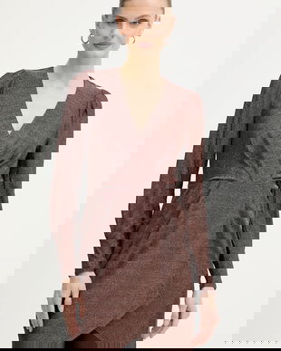 Morgan rochie culoarea maro, mini, mulată, RNINO