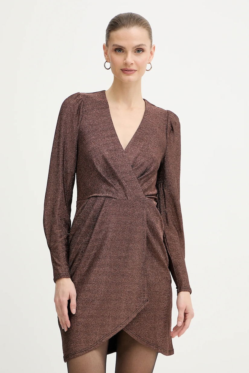 Morgan rochie culoarea maro, mini, mulată, RNINO