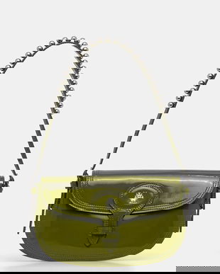 Bally poșetă de piele culoarea verde, WAS045