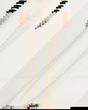 Morgan pantaloni de catifea cord culoarea bej, drept, high waist, PKENI.F