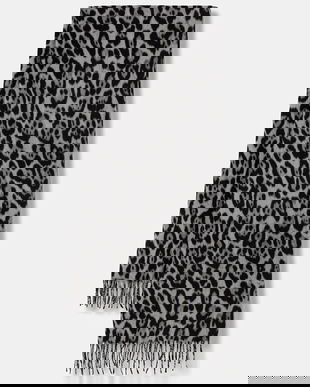 Morgan fular culoarea gri, cu imprimeu, 5GRELEO