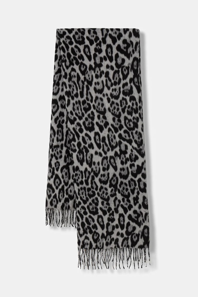 Morgan fular culoarea gri, cu imprimeu, 5GRELEO