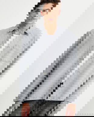 Marc O'Polo cămașă jeans culoarea gri, cu guler clasic, regular, 5000007430