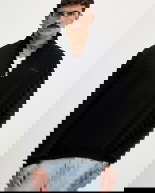 Hollister Co. bluză culoarea negru, uni, KI322-5370-900