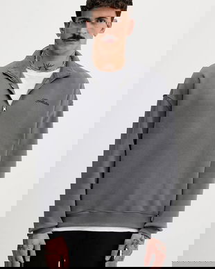 Hollister Co. bluză culoarea gri, uni, KI322-5372-120