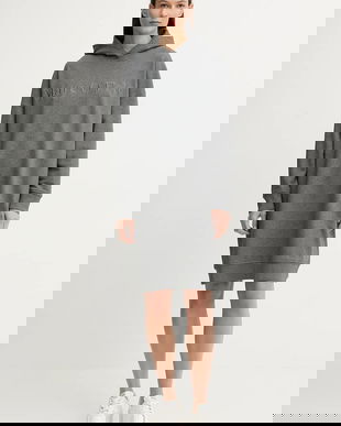 Marc O'Polo rochie din bumbac culoarea gri, mini, oversize, 600407359001