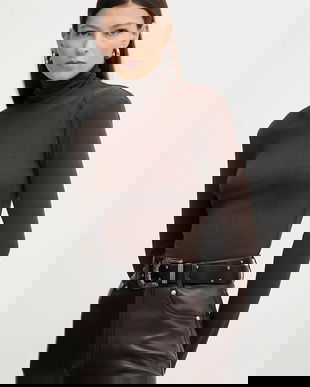 Nanushka bluză culoarea maro, uni, NW25FWTP20577