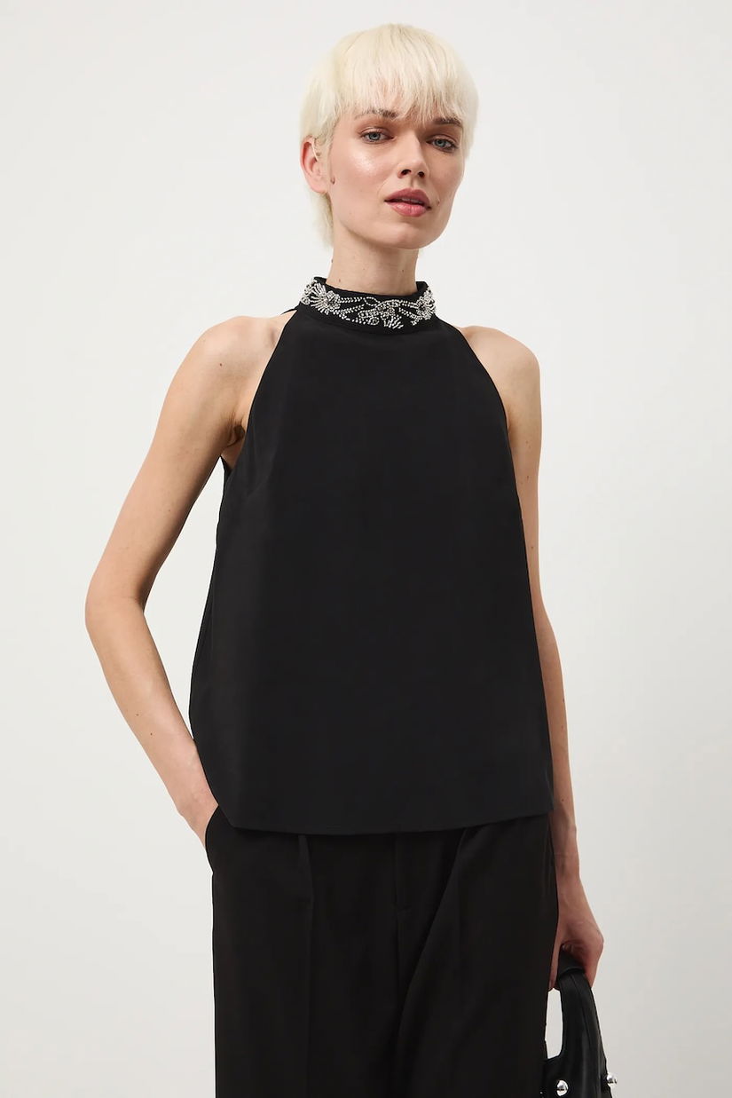 Medicine bluza culoarea negru, cu imprimeu