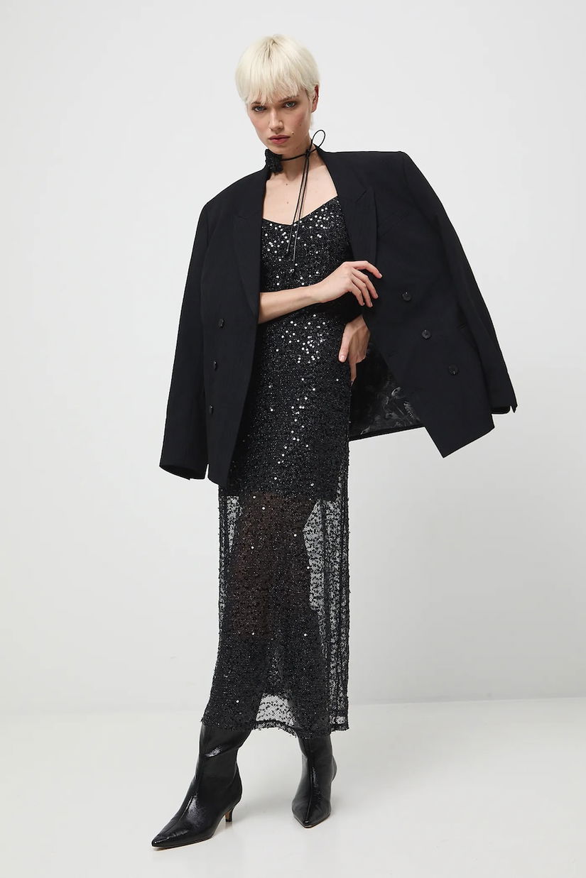 Medicine rochie culoarea negru, maxi, mulata