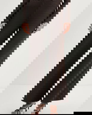 La Mania pantaloni de trening MERCE culoarea maro, uni, MERCE