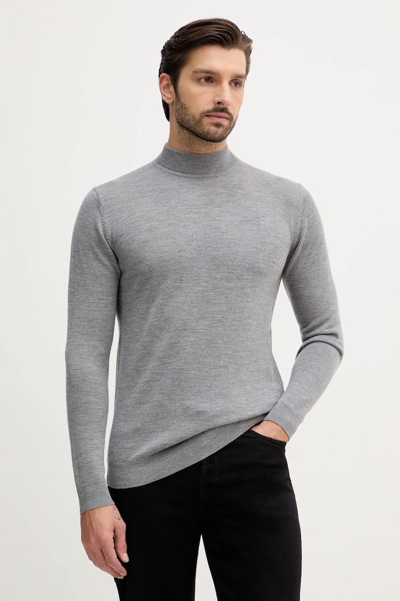 Karl Lagerfeld pulover de lână culoarea bleumarin, light, 554399.655002