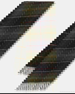 Barbour eșarfă de lână culoarea verde, cu imprimeu, USC0401