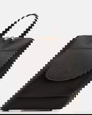 Answear.LAB ghiozdan de piele culoarea maro, mic, neted